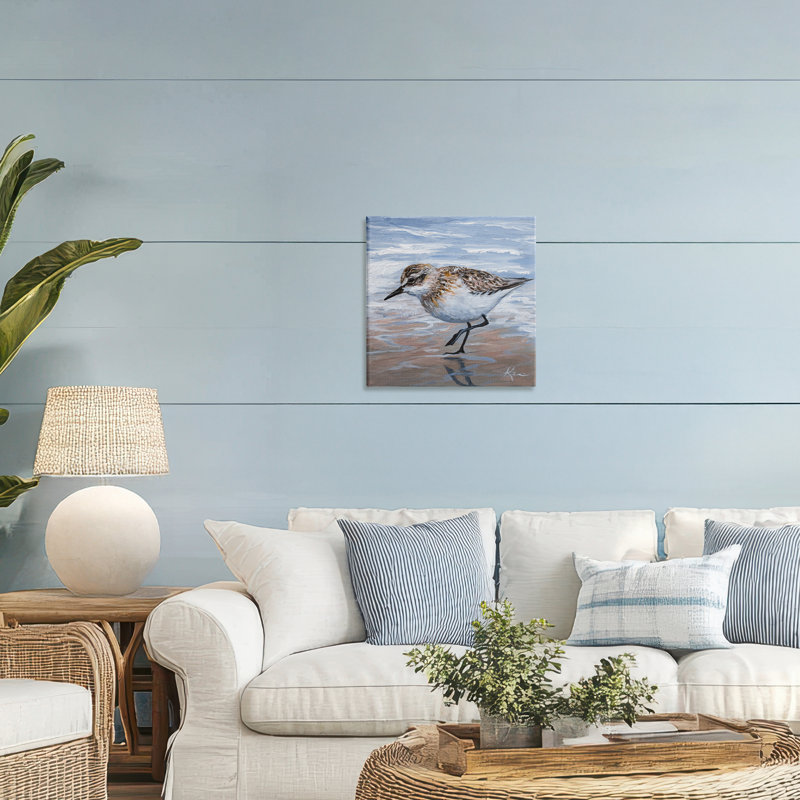 «Sand Piper Shore», toile par Lindsay Kivi Fine Art, H 17 po x l 17 po