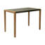 56" Grey And Natural Faux Concrete And Solid Wood Outdoor Bar Table