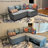 Adda 71" 4-in-1 Convertible Linen Upholstered Sleeper Sofa, Linen Sofa Chair for Small Space, Futon Sofa Bed with 2 Throw Pillows for Living Room, Single Recliner with 5 Adjustable Backrest for Bedroom Apartment-1764620864