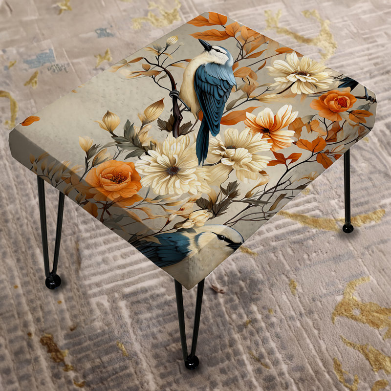 Vintage Boho Avians Vintage - Repose-pieds rectangulaire floral