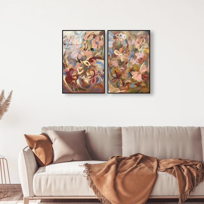 Moving Eden Set Set by Oliver Gal, 74"H x 50"W, Black Floater Frame