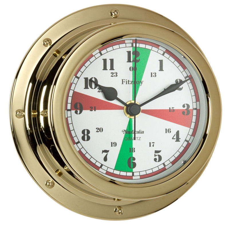 Fitzroy Analogue Metal Quartz Movement / Crystal Tabletop Clock, Golden