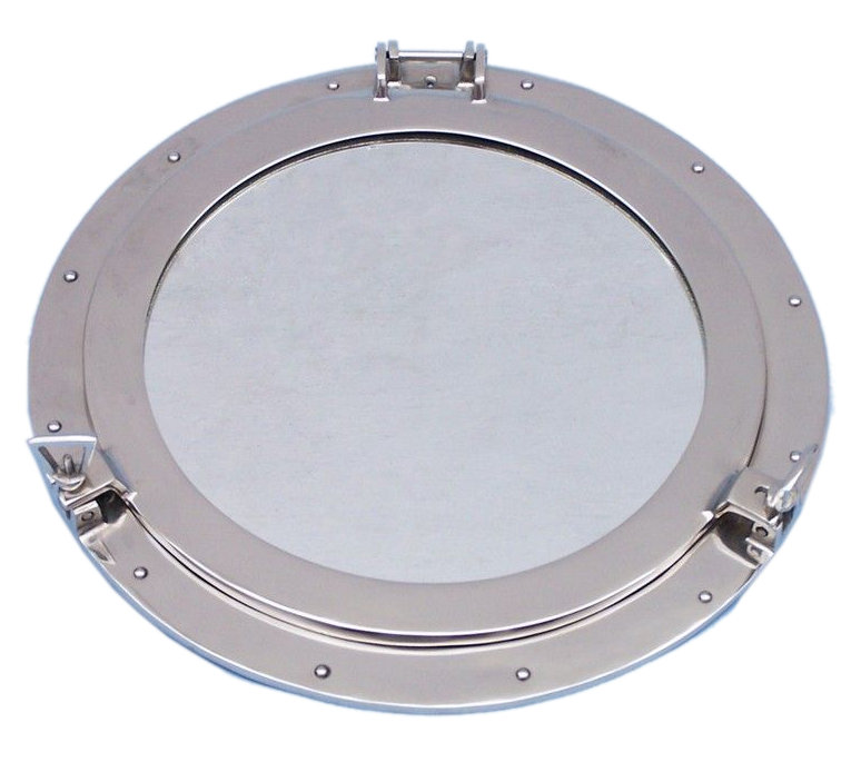 Miroir d'appoint Ship, Chrome, H 20 po x l 20 po
