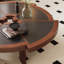 Table basse en bois massif au design créatif-105353538