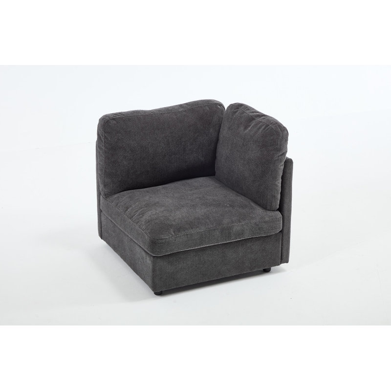 Chaise d'appoint rembourrée avec accoudoirs, Gris foncé