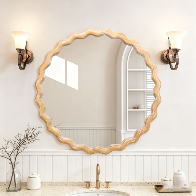 Miroir mural rond 27,5 pouces pour meuble-lavabo