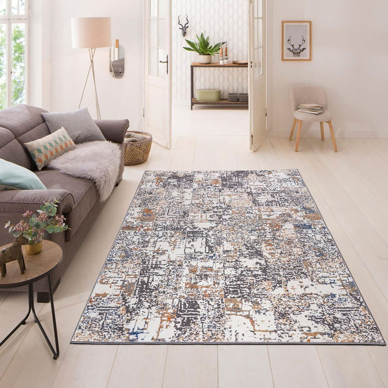 Tapis Celine Nixe-Turkish-GRIS, Rectangle 9 pi 2 po x 12 pi 2 po