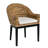 Natural Rattan Upholstered Wood Frame Accent Chair