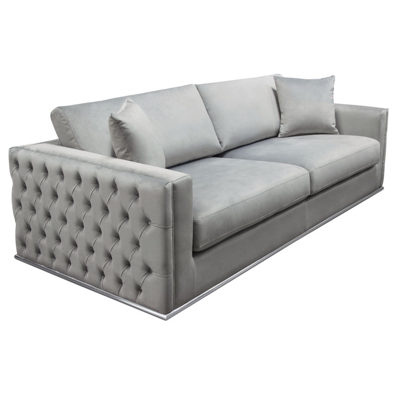 Envy 91" Velvet Square Arm Sofa, 32" H x 91" W x 40" D, 3