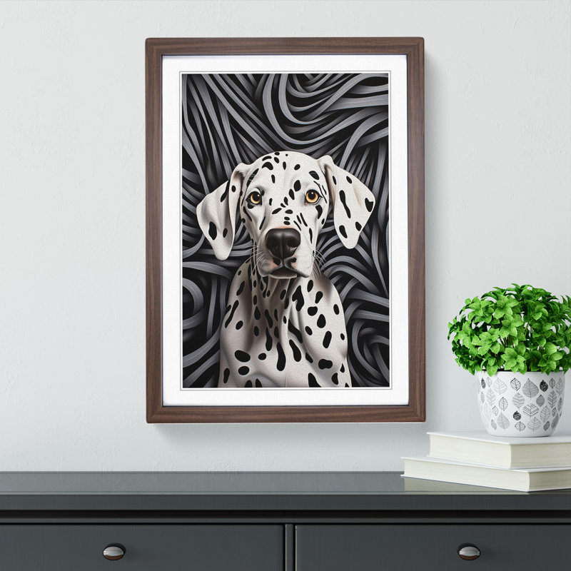Single Picture Frame Print on Wood, Walnut Framed, 46cm H x 34cm W