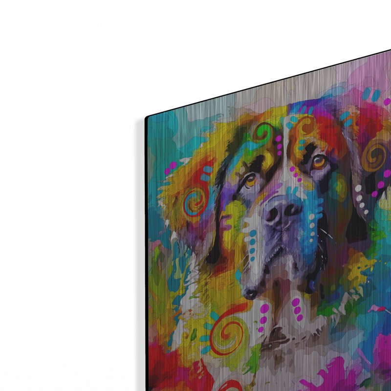 Art mural en métal Lark Manor ™ «The Proud Saint Bernard» par Dean Russo, H 16 po x l 12 po
