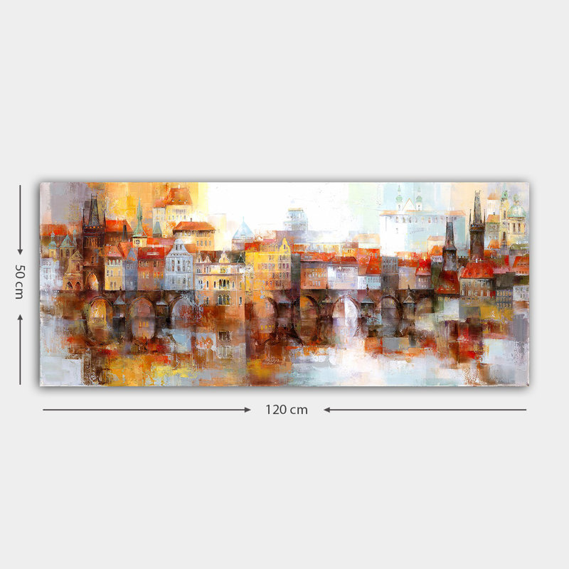 Superbe peinture sur toile décorative de 19,7 po x 47,2 po | 100% toile, cadre 100% bois (épaisseur: 1,2 po) | Idéal pour le salon, la chambre à coucher et le bureau | Couleurs éclatantes et conception unique