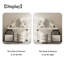 Coiffeuse beige clair avec commode et miroir de maquillage-212644412