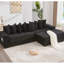 Velours côtelé modulaire de 113,09 po de diamètre avec repose-pieds amélioré, porte-gobelets, 8 coussins décoratifs et pochettes à magazines