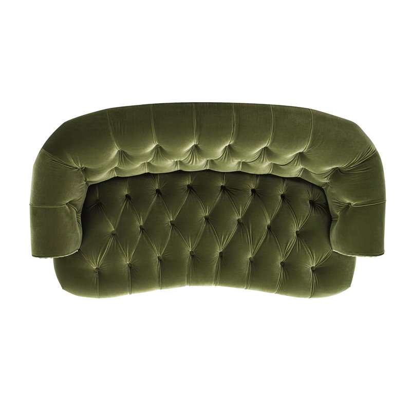 Pridmore Velvet Rolled Arms Loveseat