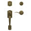 Camelot Handleset with Deadbolt and Accent Door Lever and Rosette-38969665-40880778