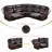 7-Piece Faux Leather Manual Reclining L-Shaped Sectional Sofa with Center Console, Cup Holders & Storage-1595310196