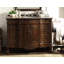 Meuble-lavabo traditionnel de Beckham de 107 cm (42 pouces) en merisier brun, avec miroir, lavabo simple et comptoir en granit Baltic Brown. Entièrement assemblé.