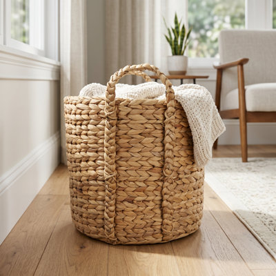 Round Water Hyacinth Basket- Medium