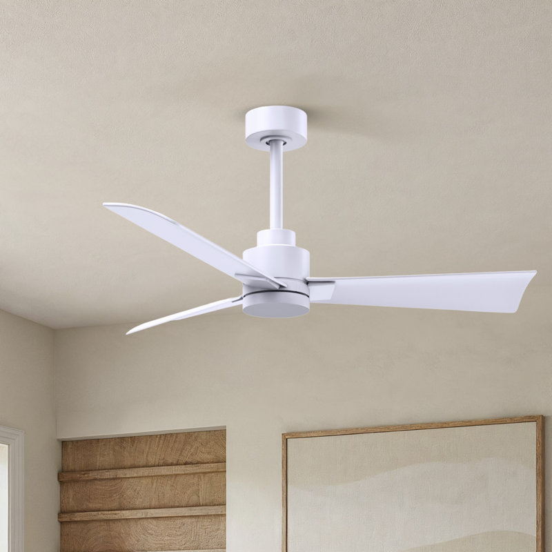 Alessandra Outdoor Downrod Ceiling Fan, Matte White, Matte White