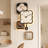 Black & Beige Retro Square Pendulum Wall Clocks