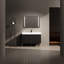 Meuble-lavabo 48 po en chêne foncé avec lavabo en résine et rangement polyvalent sur pied