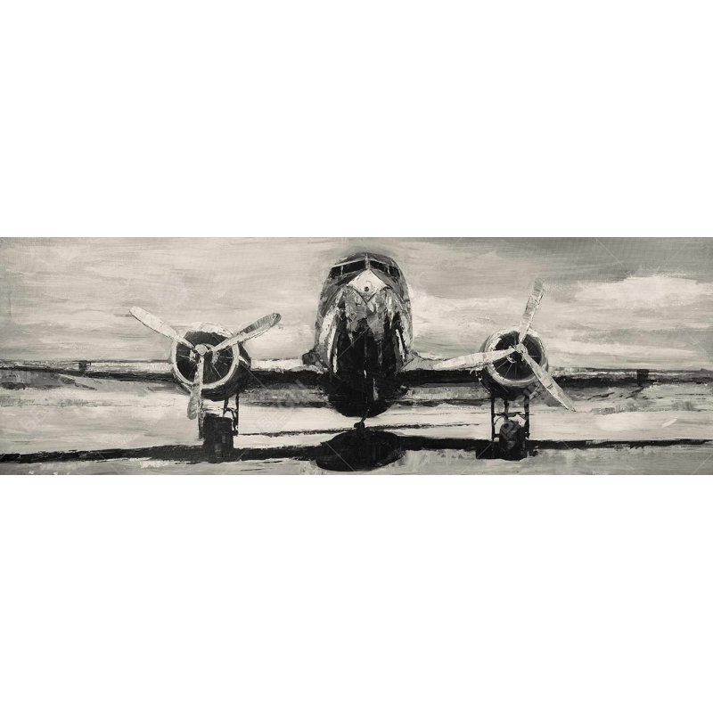 Toile d'aviation industrielle blanche - Sépia avion