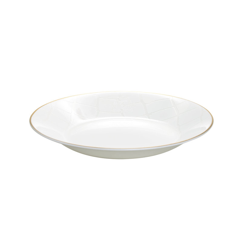 Alligator White Bone China Pasta Bowl
