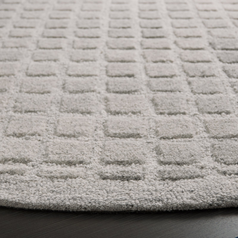 Ebony 375 Area Rug In Grey, Round 6'