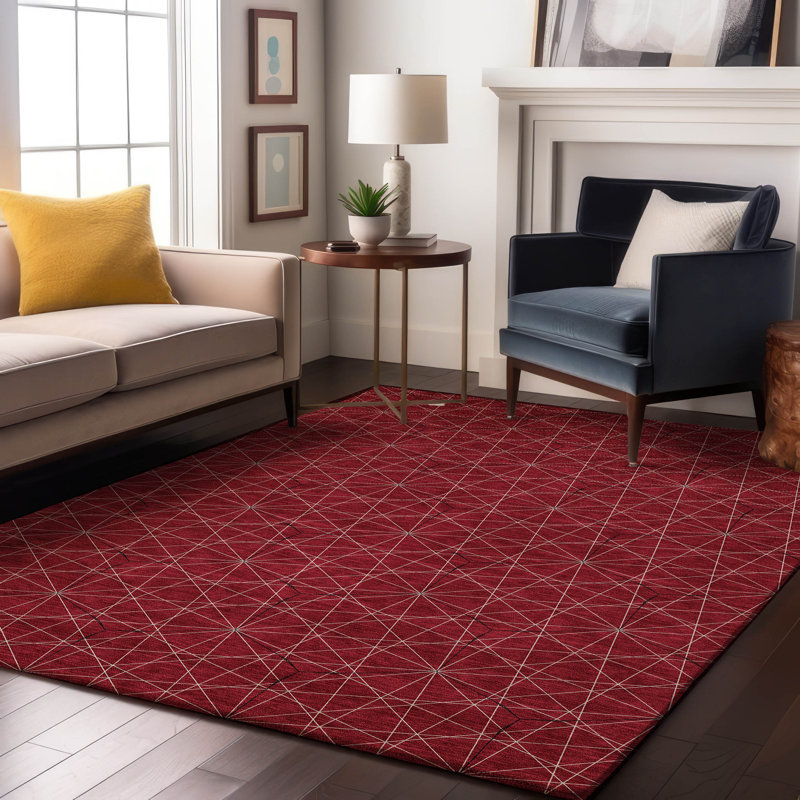 Premium Machine Washable Naglee AMF987 Geometric Rug, Rectangle 5 pi x 7 pi 6 po