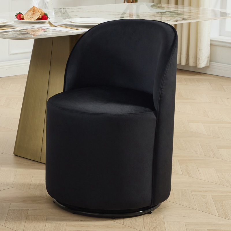 Chaise pivotante rembourrée de 18,3 po de hauteur, Noir