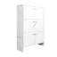 White Marble Colour High Glossy 3 Doors Shoe Cabinet With Retro Handles