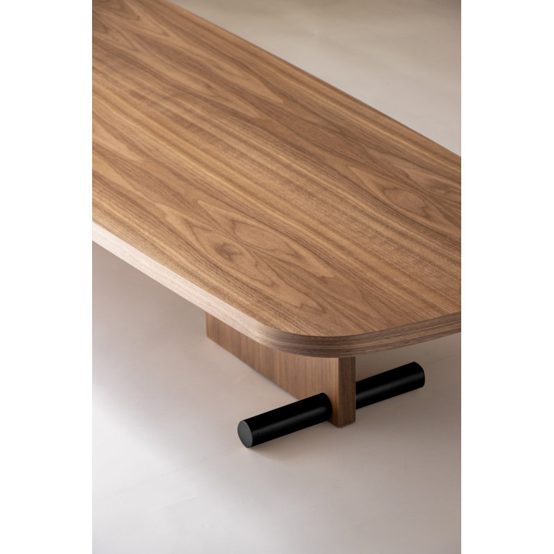 Table basse Nova 4, Noyer / noir, H 11,8 po x L 47,2 po x l 23,6 po