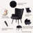 Tufted Wingback Chair and Ottoman-390166509