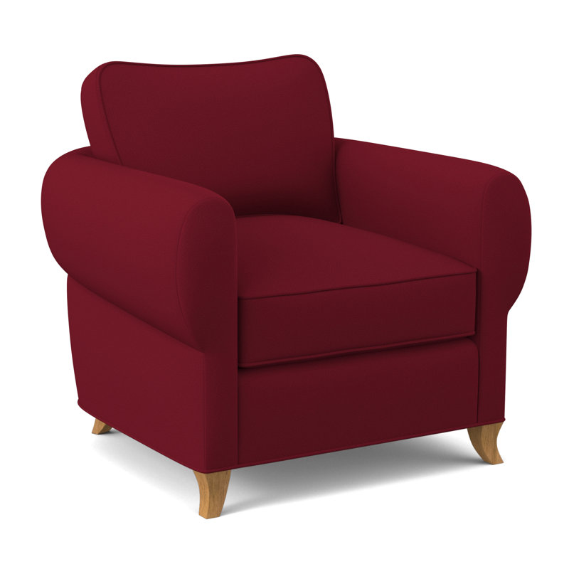 Fauteuil cocon, Mélange de polyester rouge à lèvres Margaret, Ambre