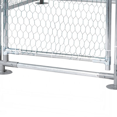 Metal Chicken Coop 9.8X19.6X6.5 Ft Walk-In Chicken Run With Cover Spire Roof