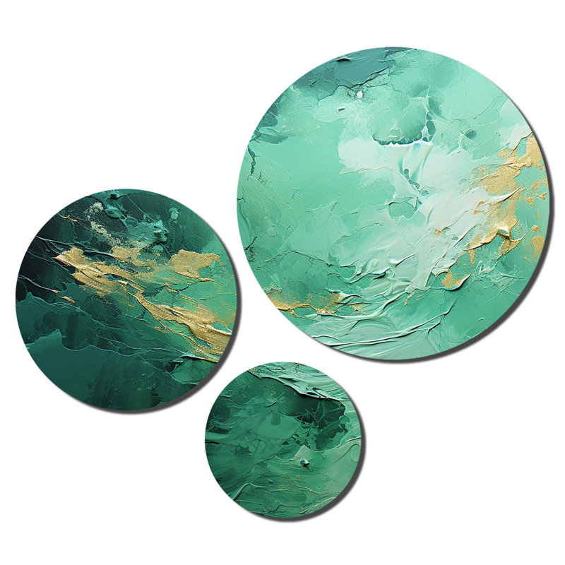 Emerald Euphoria I - Abstract Landscapes Metal Wall Art