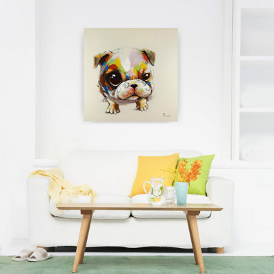 Colorful Pug - No Frame Square Painting on Canvas
