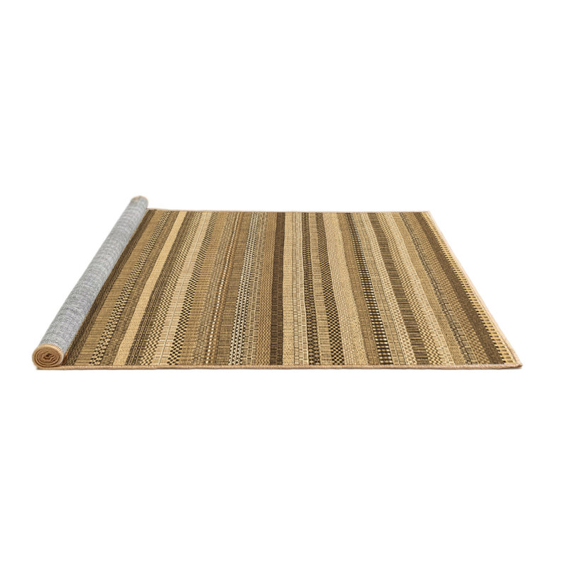 Tapis brun contemporain lavable à la machine 2282, Carré 4 pi