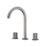 Metro Knurled Bathroom Faucet - Widespread - 8" Brass
