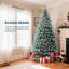 Arbre de Noël artificiel épinette enneigé 7,5 pi, pré-décoré avec des pommes de pin et un pied pliable, décoration de Noël