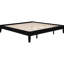Très grand lit universel noir, construction en bois massif, sans sommier, cadre, lit plateforme pour lit simple Gracefulness, profil bas, doit avoir