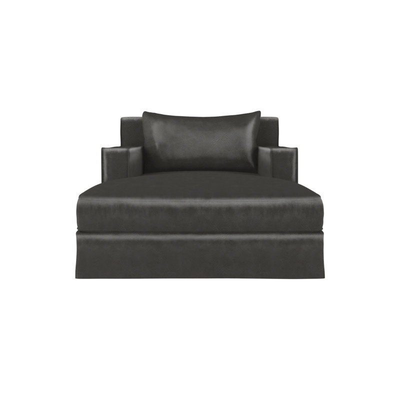 Chaise longue Mulberry, Brun foncé, Cuir rétro graphite