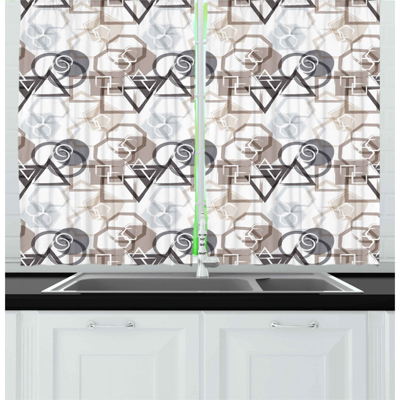 Geometric Pointed Kitchen Curtain