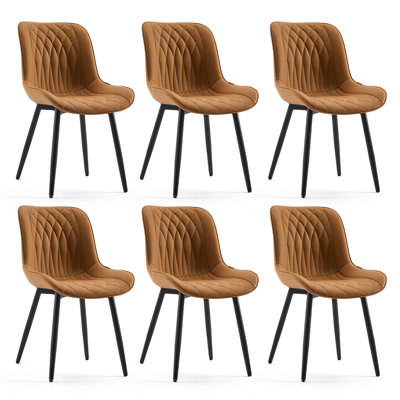 Modern Dining Chairs Faux Leather Upholstered Kitchen Chairs Side Chair With Metal Legs