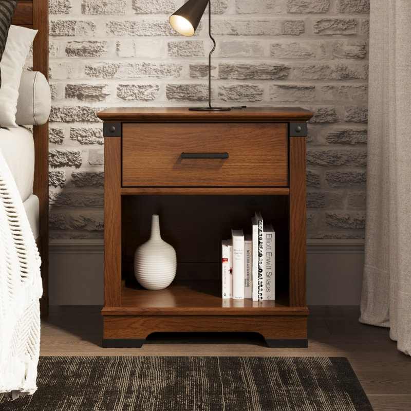 Redmond 1 Drawer Nightstand, Coach Cherry