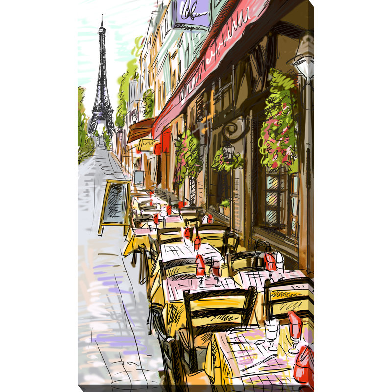 « path to eiffel tour », impression sur toile tendue, H 48 po x l 28 po x P 1,5 po