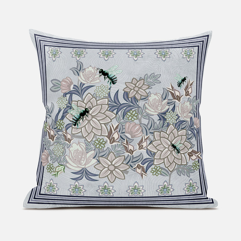 Coussin 26 po x 26 po, Gris / Mauve