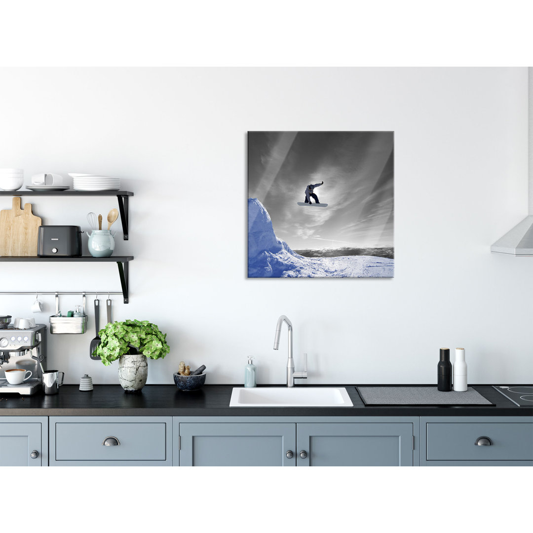 Snowboard Jump, Extreme Sport - Unframed Photograph on Glass