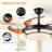 Retractable Ceiling Fan With Light, Modern Led Chandelier Fan With Remote Control, 6 Speed Adjustable Blades, Quiet Dc Motor, Dimmable Lighting For Living Room, Bedroom, Dining Room
